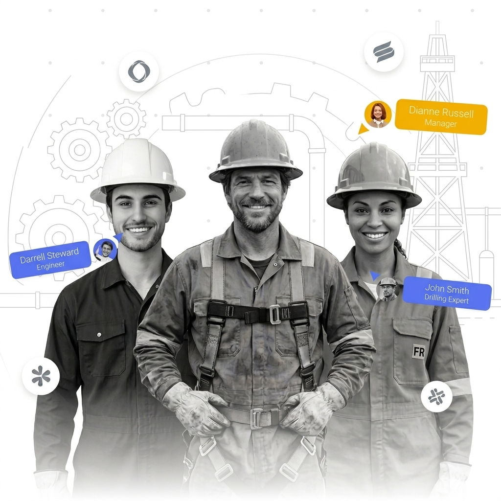Oil and gas professionals connected through the Only Hands platform